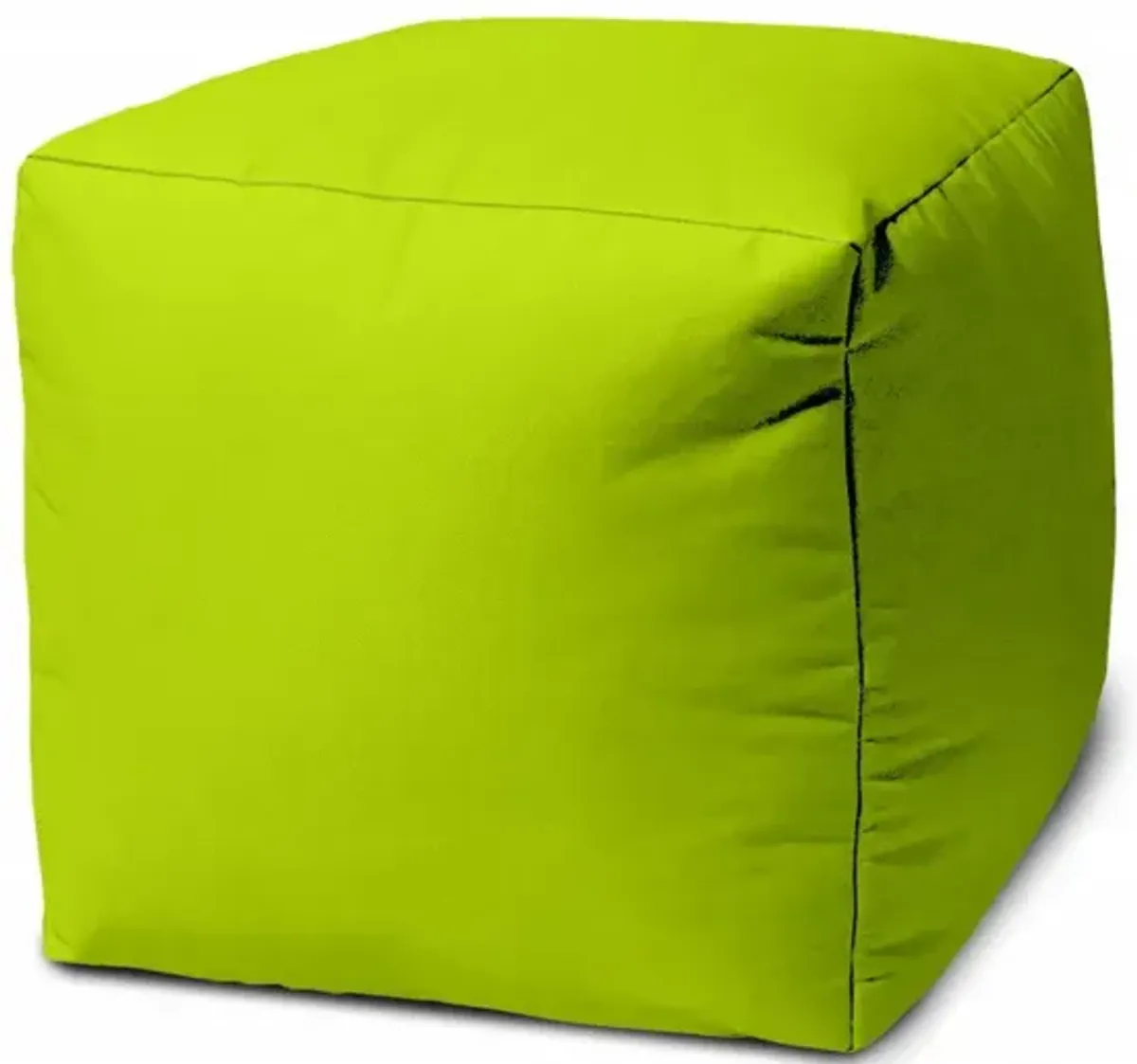 Cool Lemongrass Solid Color Indoor Outdoor Pouf Cover - Green