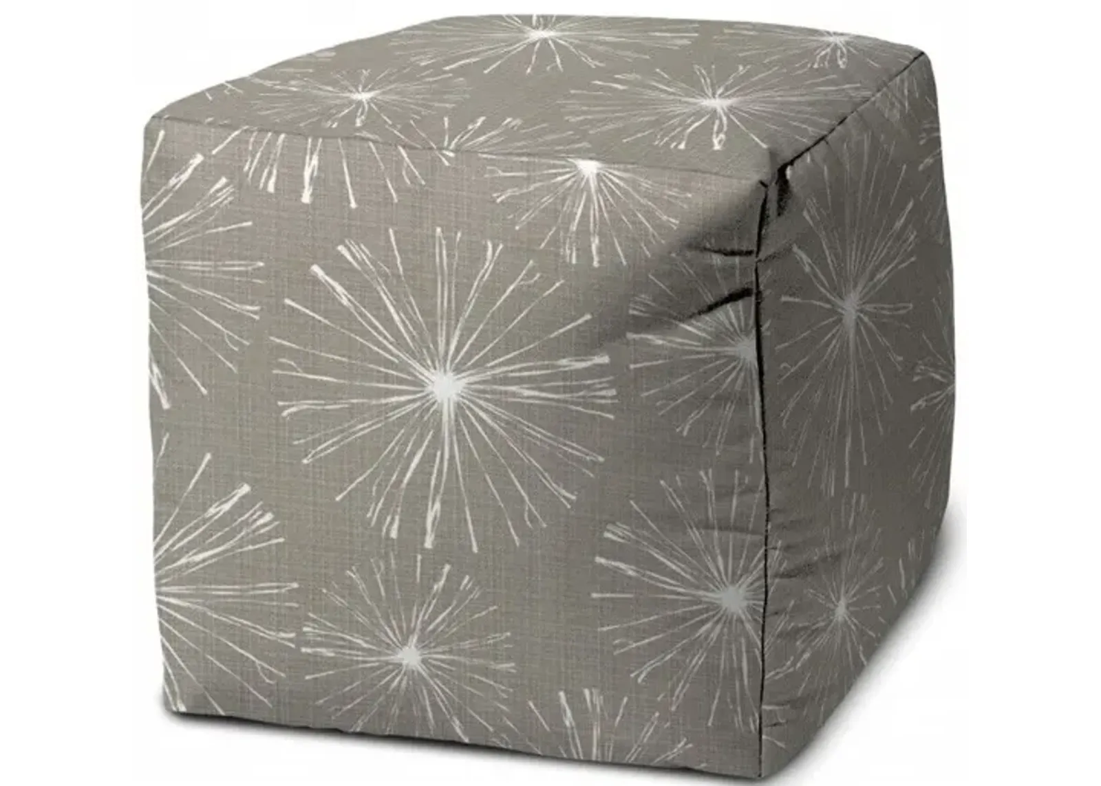 Cube Geometric Indoor / Outdoor Pouf Cover - Taupe