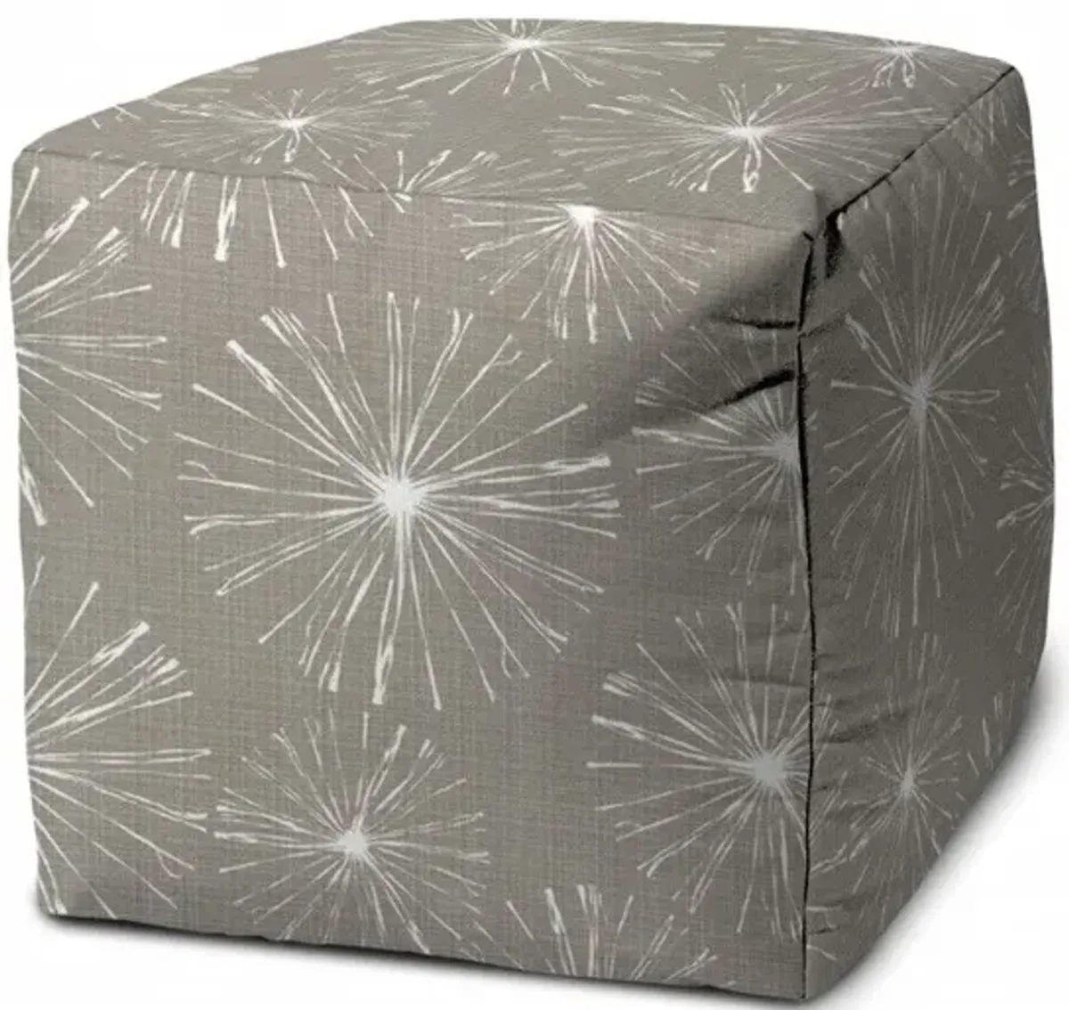 Cube Geometric Indoor / Outdoor Pouf Cover - Taupe