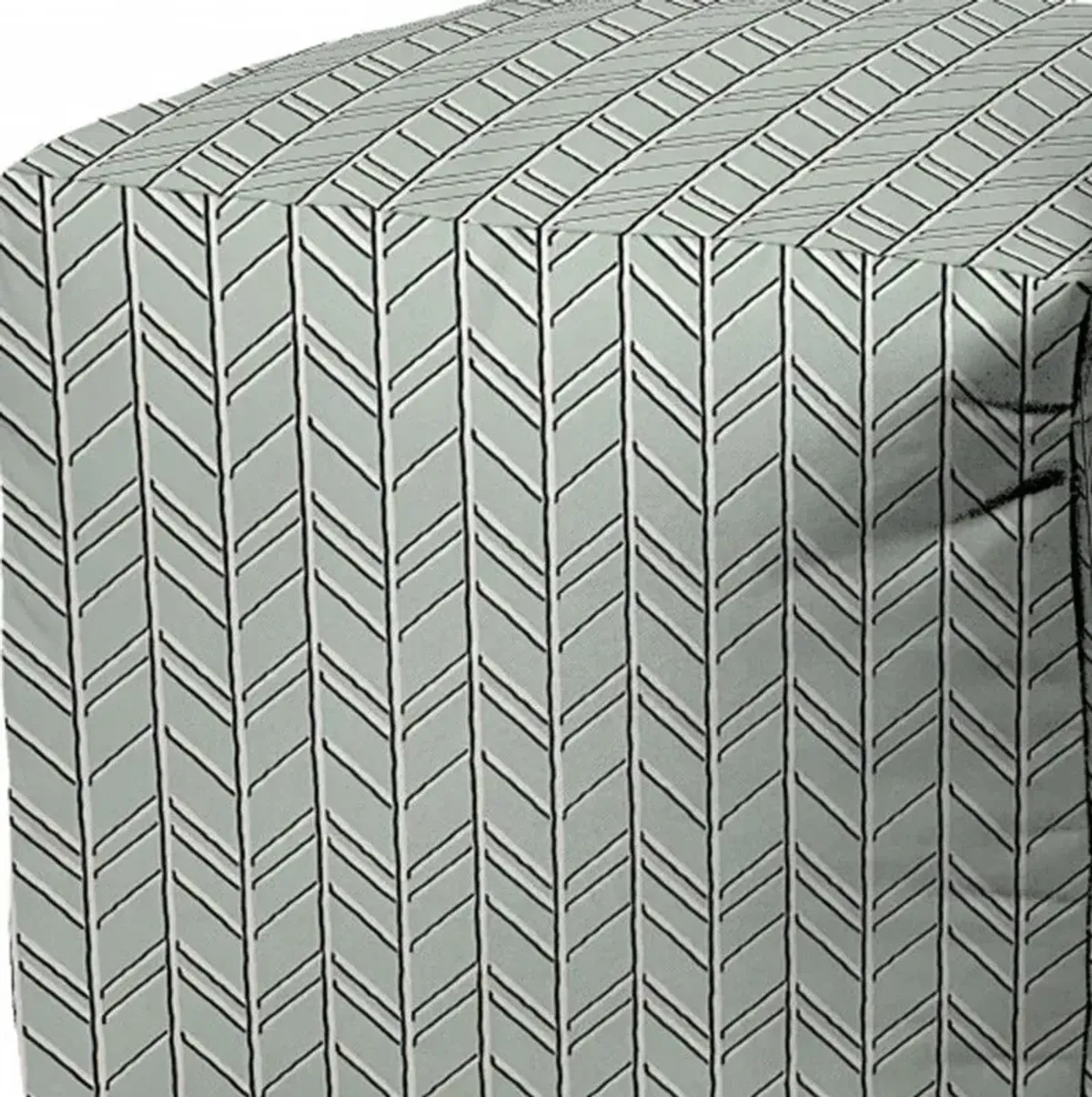 Cube Geometric Indoor Outdoor Pouf Cover - Green