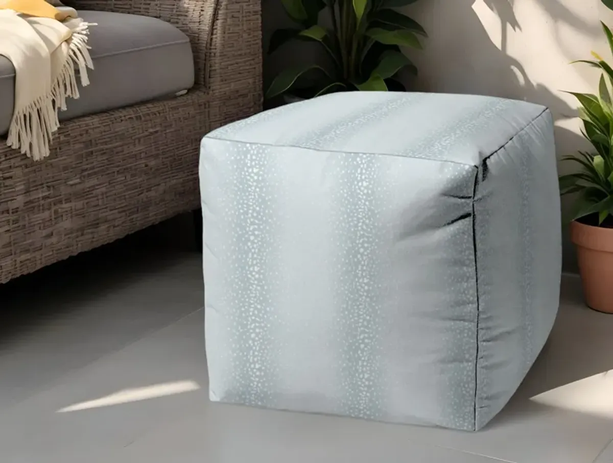 Polyester Cube Ombre Indoor / Outdoor Pouf Ottoman - Blue