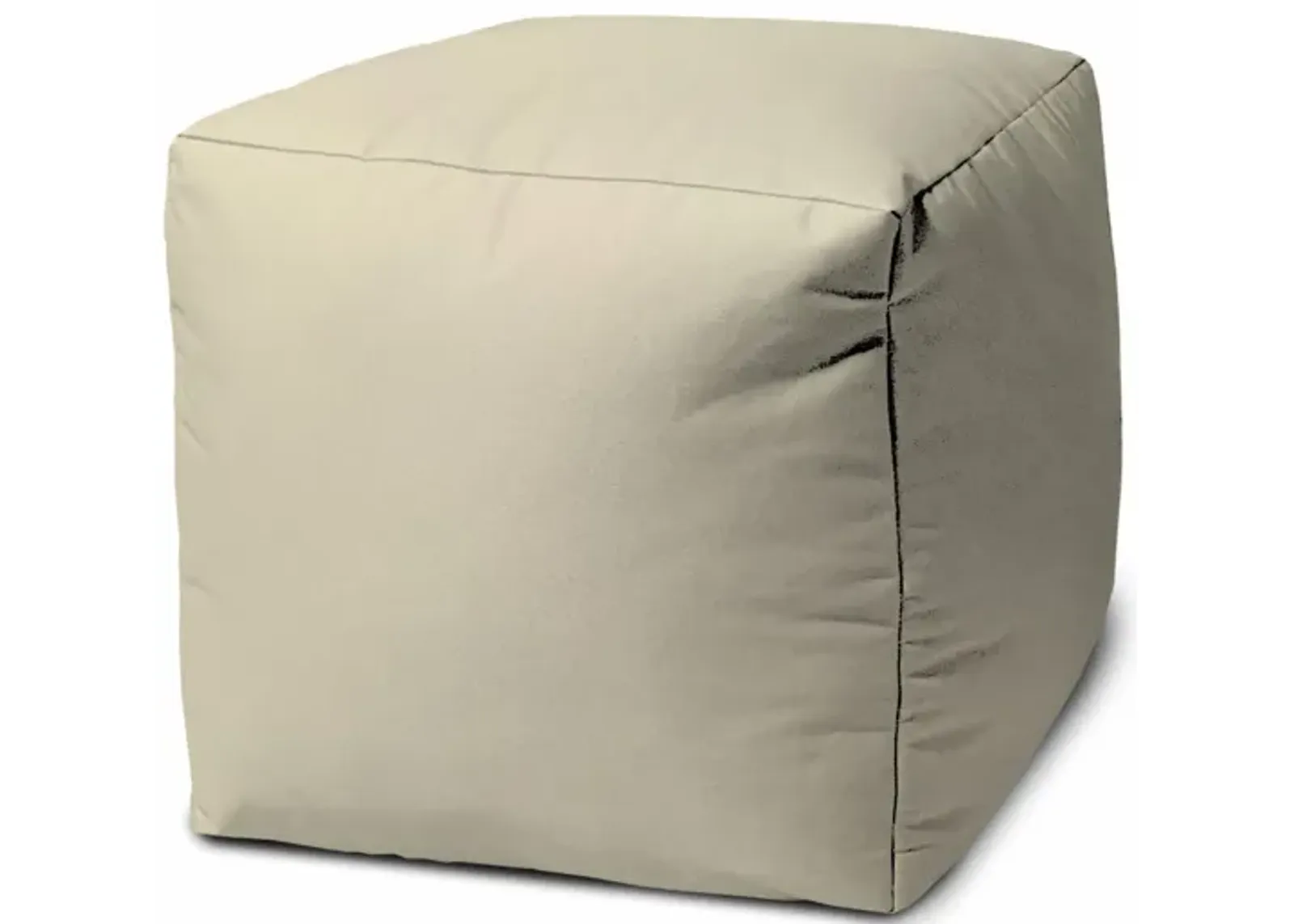 Canvas Cube Outdoor Pouf Cover - Ivory