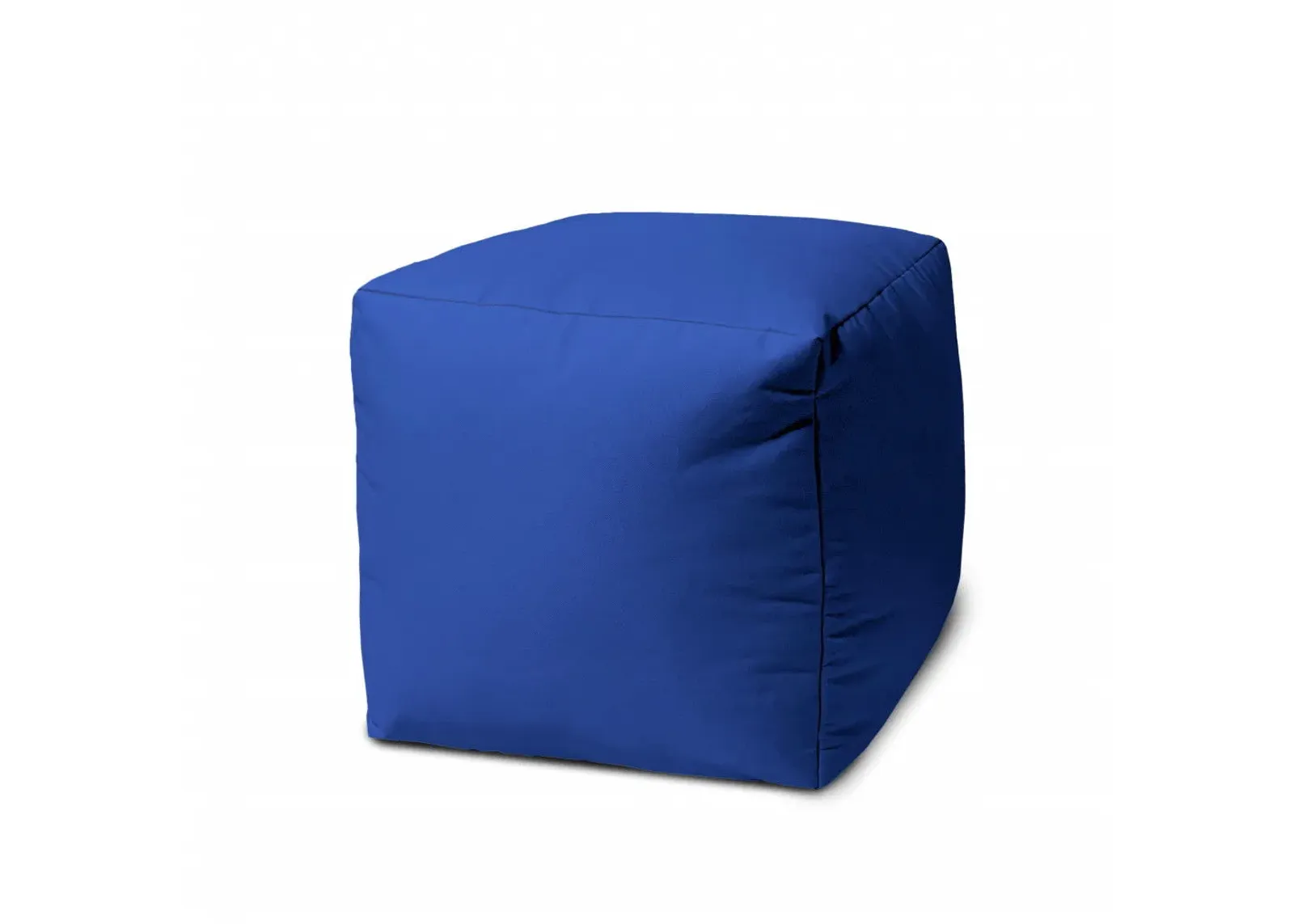 Cool Primary Solid Color Indoor Outdoor Pouf Cover - Blue