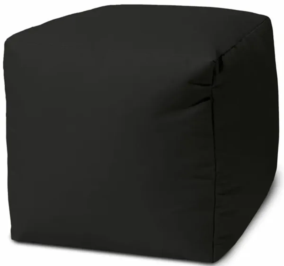 Cool Jet Solid Color Indoor Outdoor Pouf Cover - Black