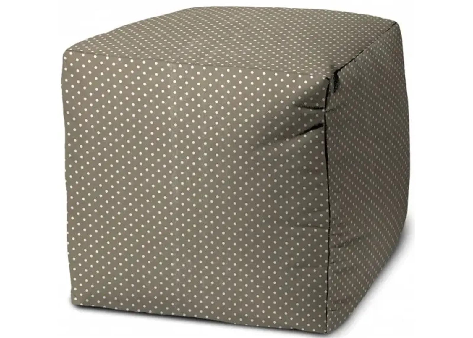 Cube Polka Dots Indoor Outdoor Pouf Cover - Taupe