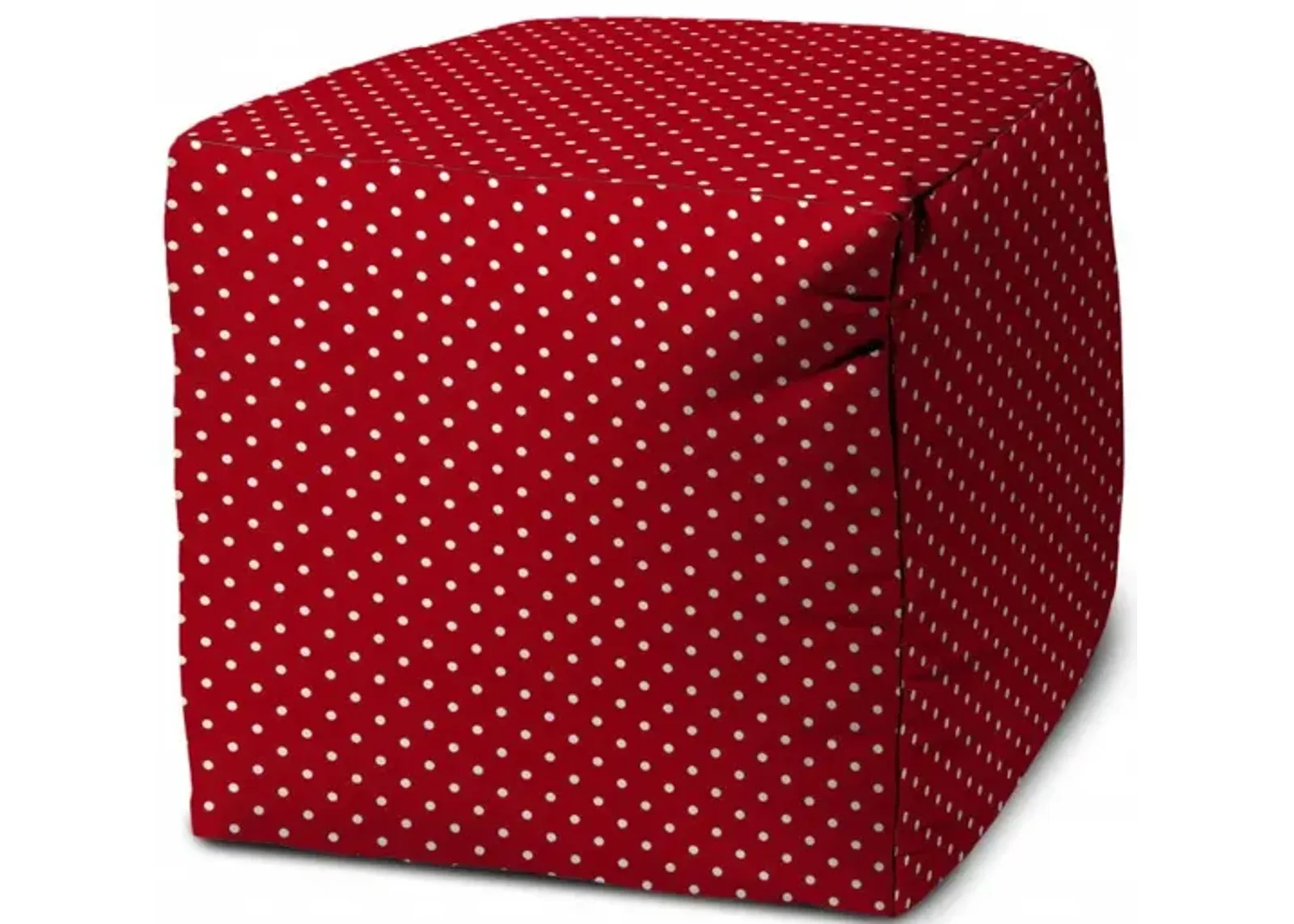 Cube Polka Dots Indoor / Outdoor Pouf Cover - Red