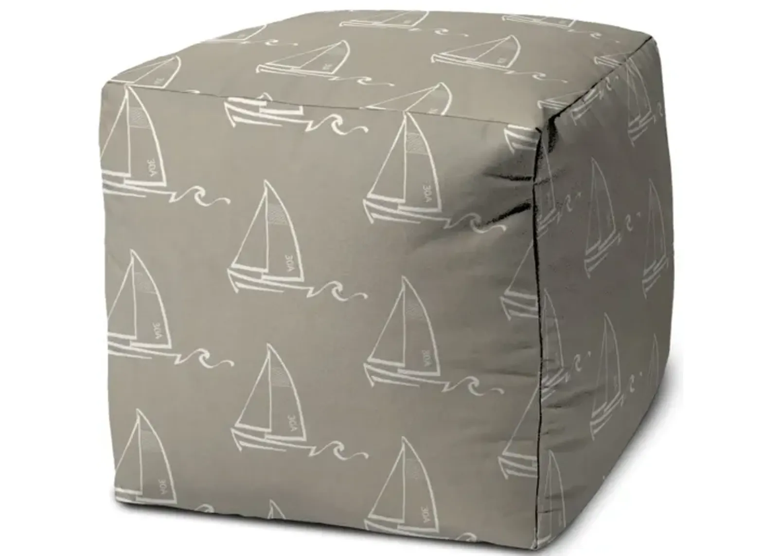 Cube Indoor, Outdoor Pouf Cover - Taupe