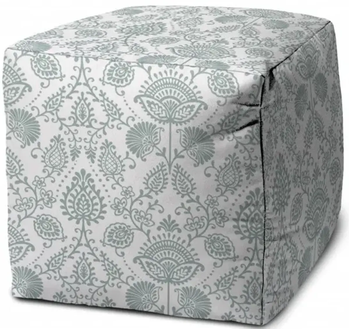 17" Cube Indoor Outdoor, Pouf Ottoman - Blue