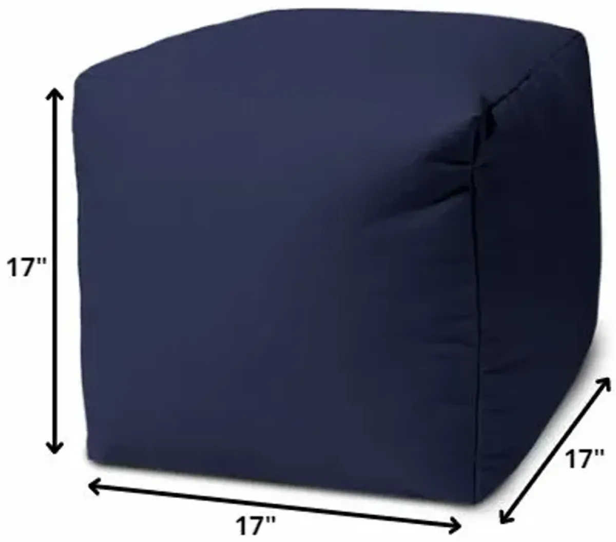 Cool Warm Solid Color Indoor Outdoor Pouf Cover - Indigo Blue