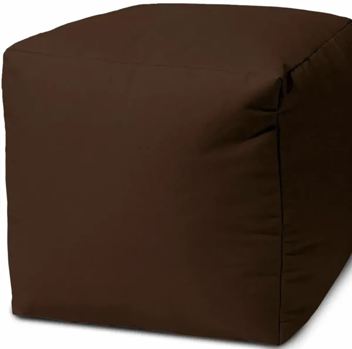 Cool Solid Color Indoor Outdoor Pouf Cover - Dark Chocolate Brown