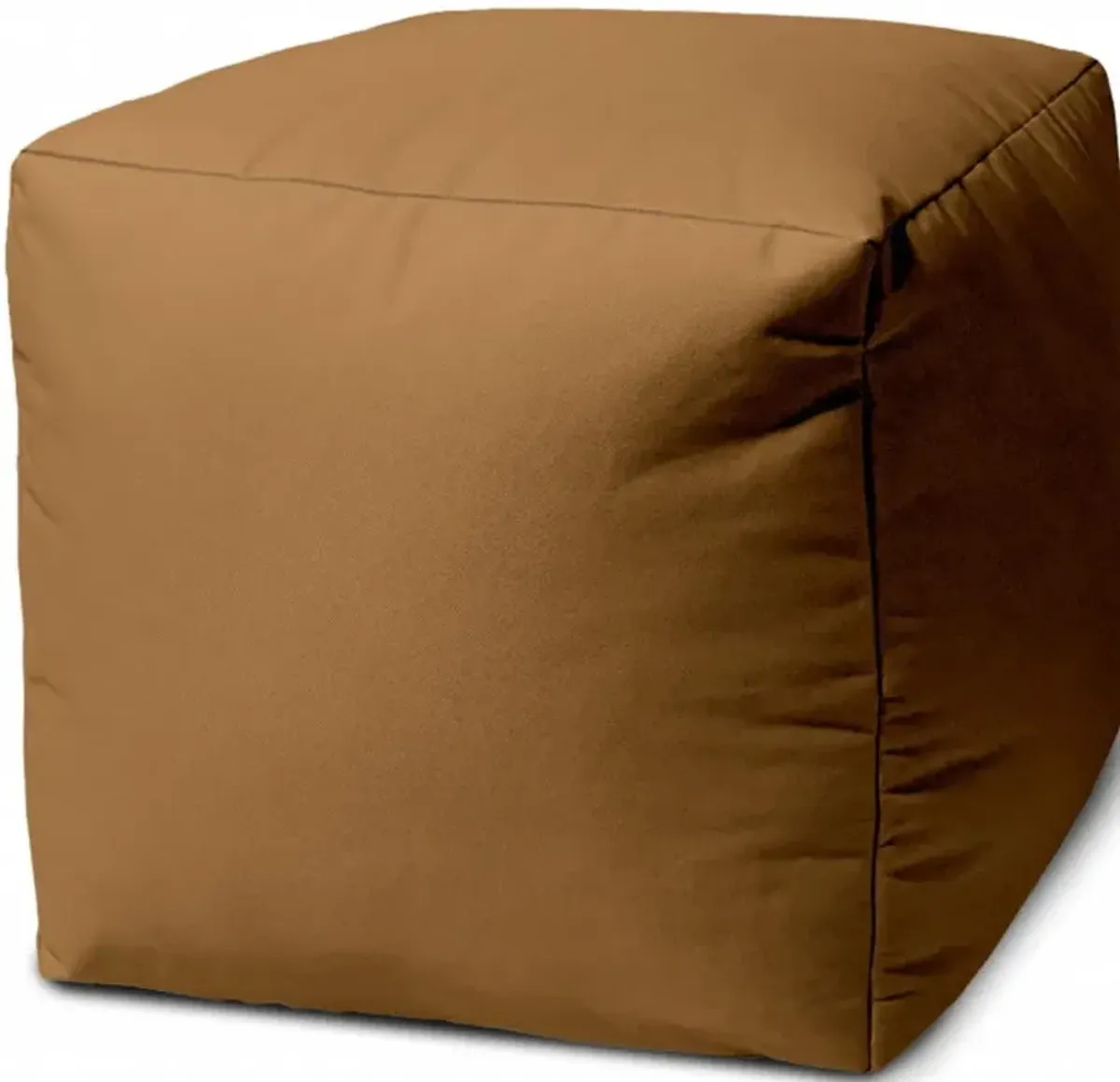 Canvas Cube Outdoor Pouf Cover - Brown