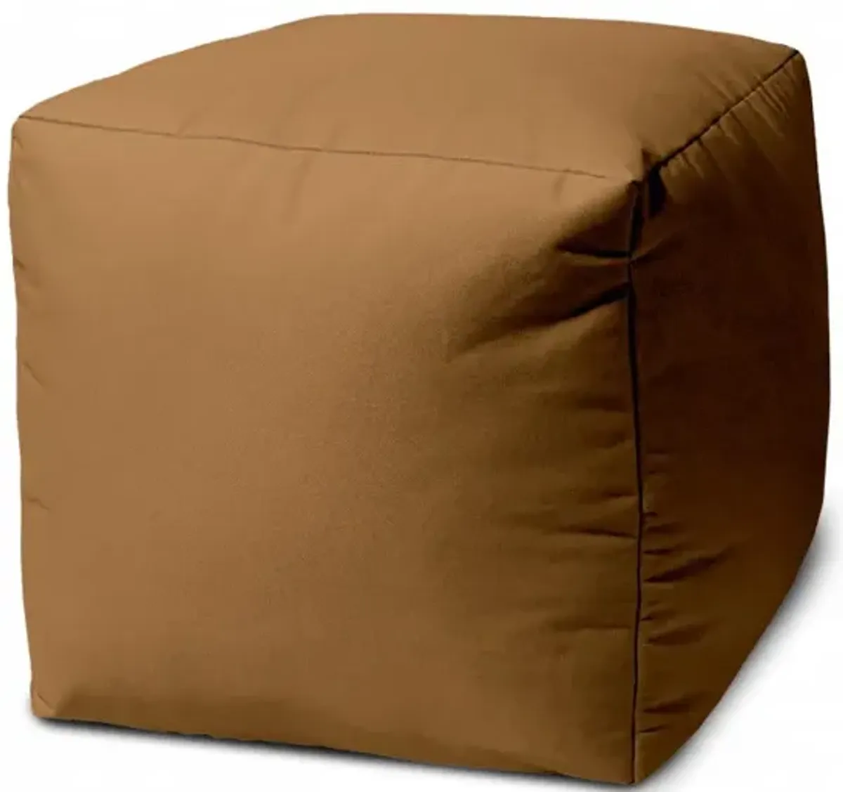 Canvas Cube Outdoor Pouf Cover - Brown