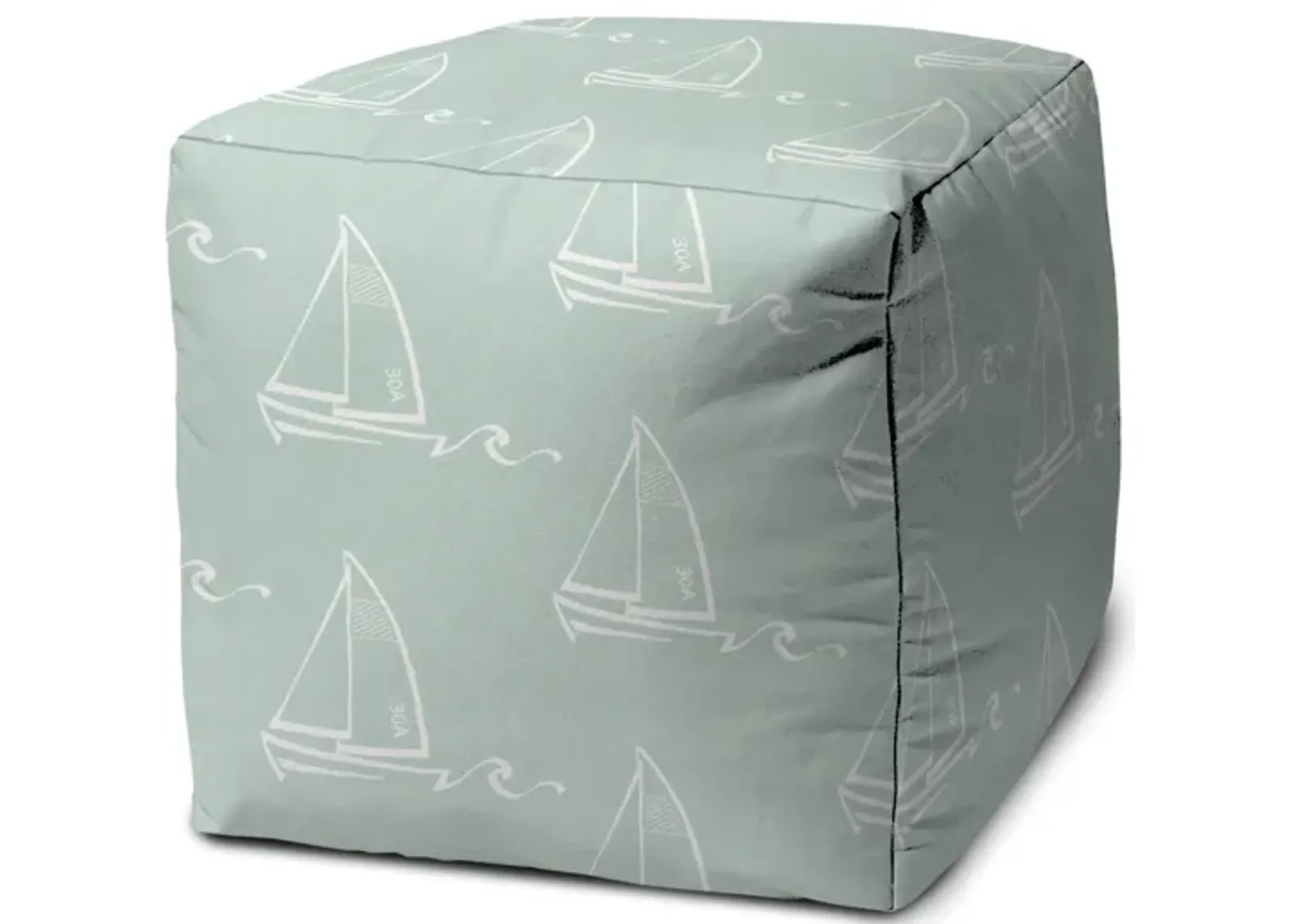 Cube, Indoor Outdoor Pouf Cover - Green