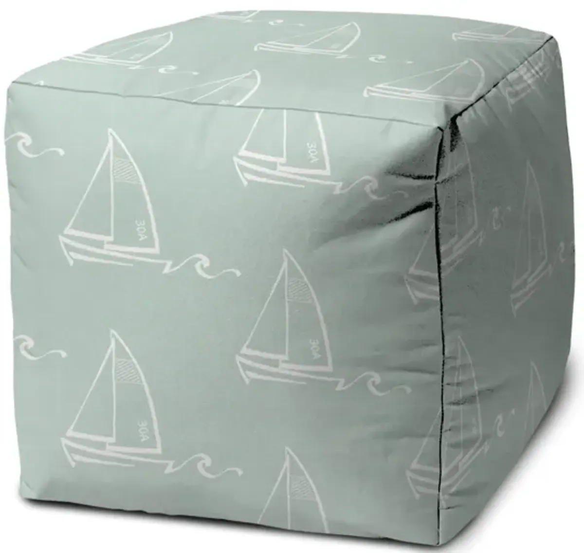 Cube, Indoor Outdoor Pouf Cover - Green