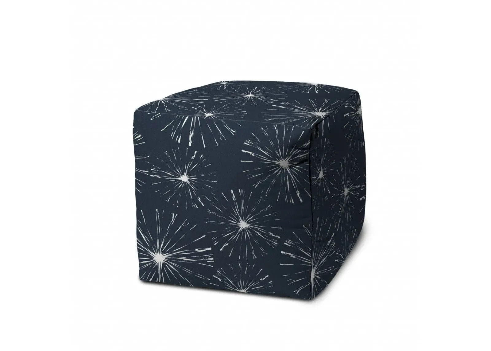 Cube Geometric Indoor / Outdoor Pouf Cover - Blue