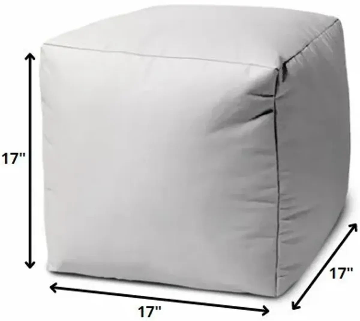 Cool Crisp Solid Color Indoor Outdoor Pouf Cover - White