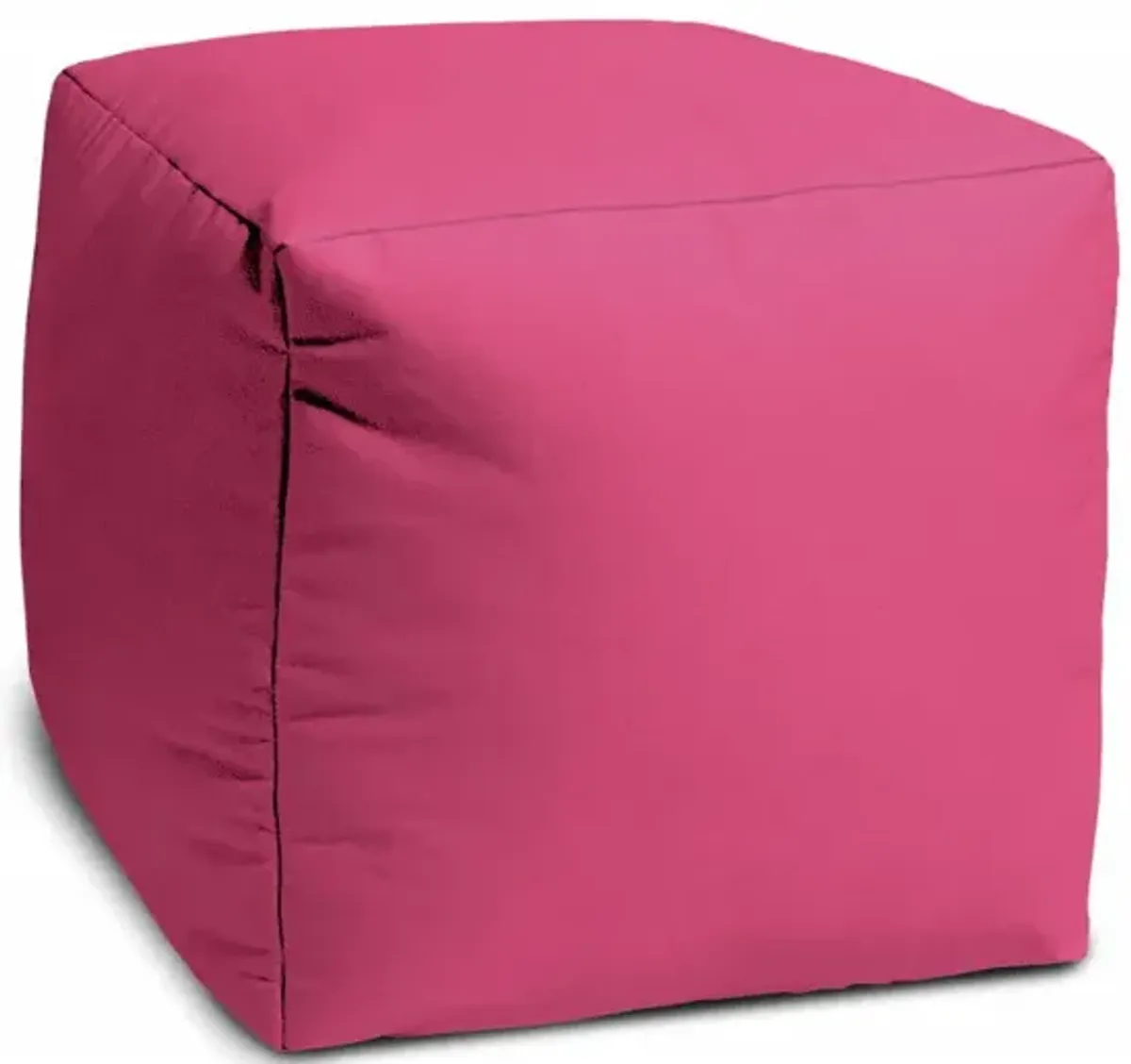 Cool Bright Solid Color Indoor Outdoor Pouf Cover - Hot Pink