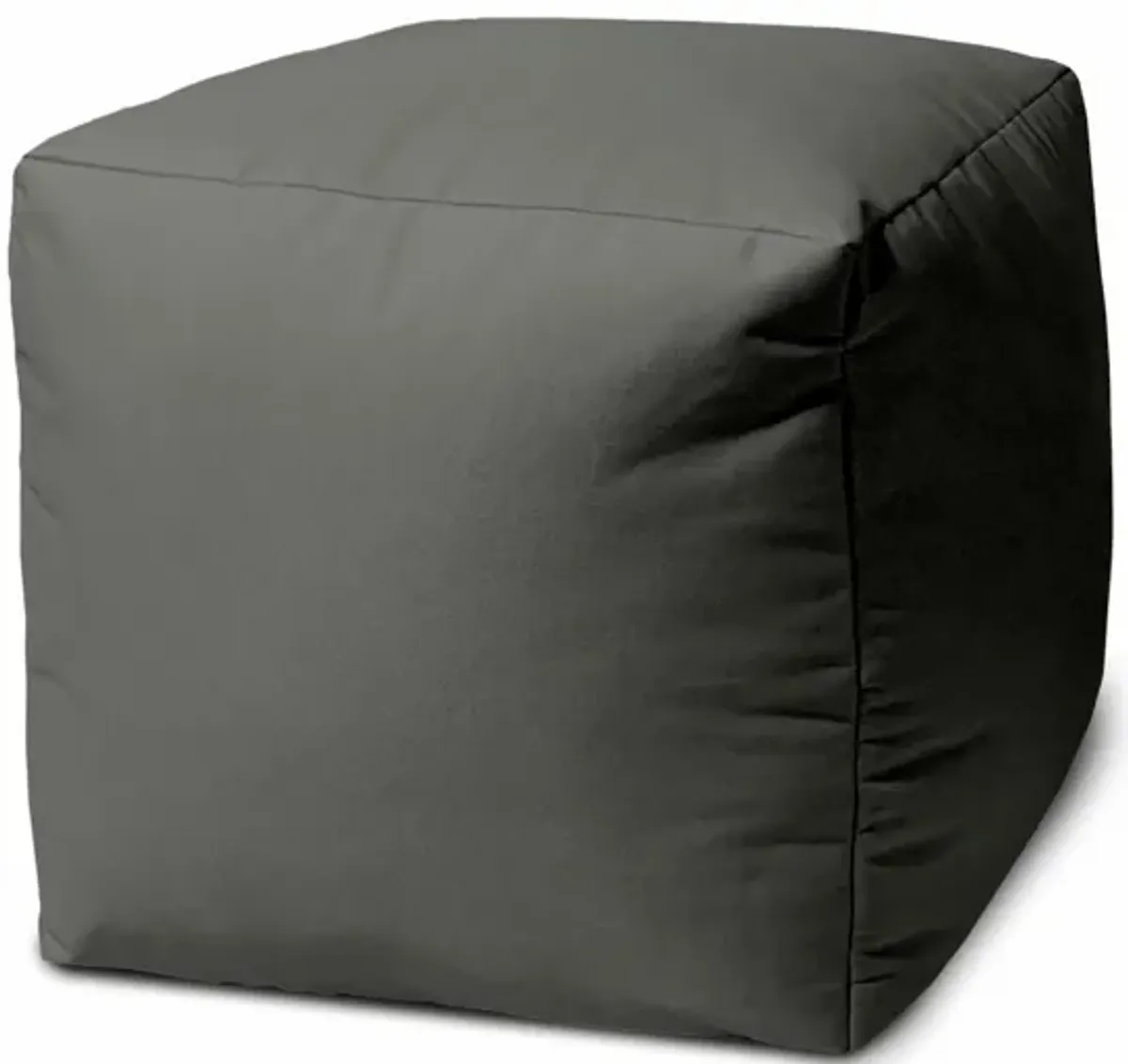 Cool Solid Color Indoor Outdoor Pouf Cover - Dark Gray