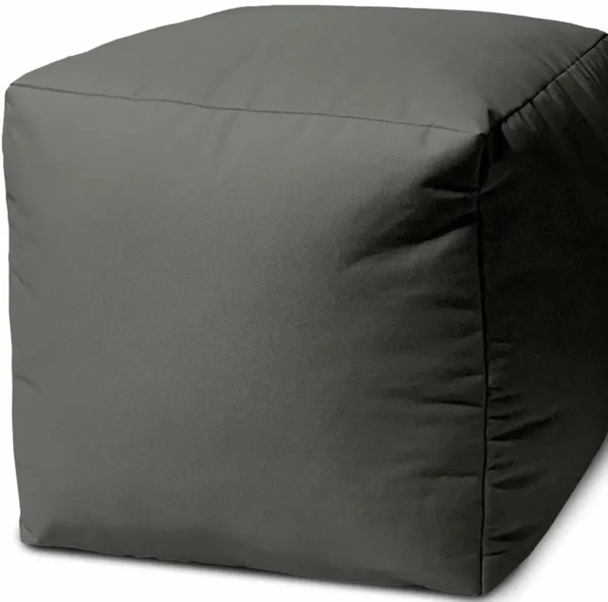 Cool Solid Color Indoor Outdoor Pouf Cover - Dark Gray