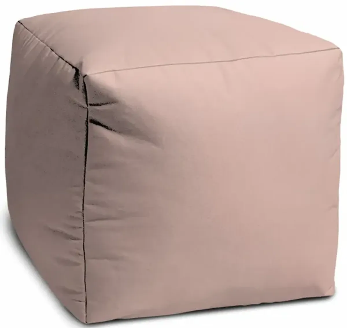 Canvas Cube Outdoor Pouf Cover - Pale Pink