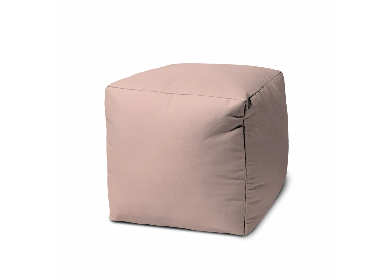 Canvas Cube Outdoor Pouf Cover - Pale Pink