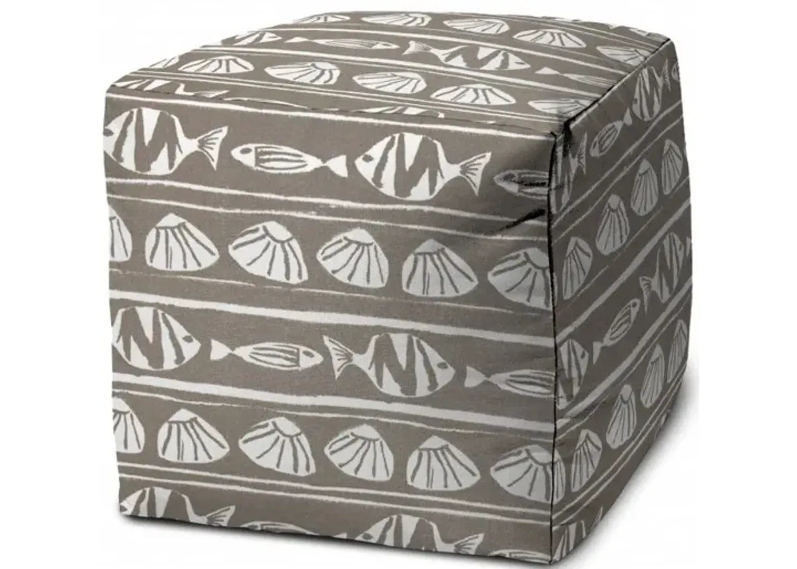 Cube, Indoor Outdoor Pouf Cover - Taupe