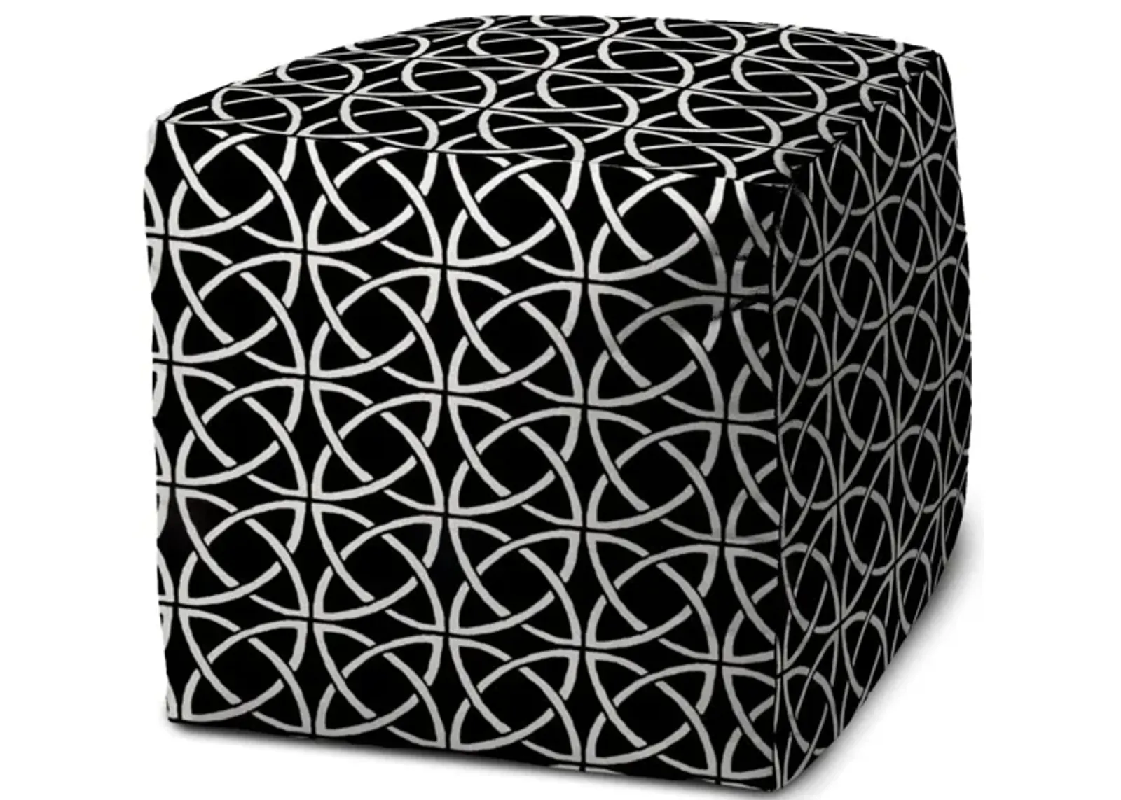 Cube Geometric Indoor / Outdoor Pouf Cover - Black