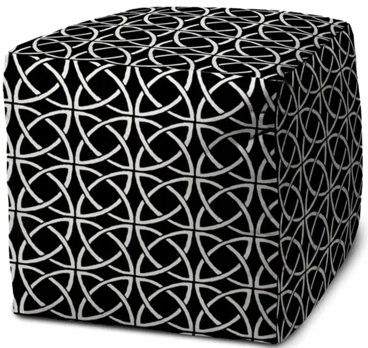 Cube Geometric Indoor / Outdoor Pouf Cover - Black