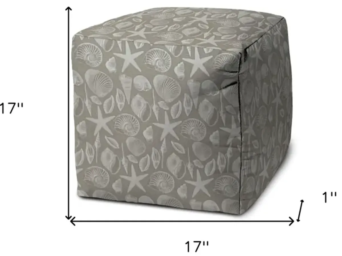 Cube Indoor Outdoor Pouf Cover Fabric - Gray