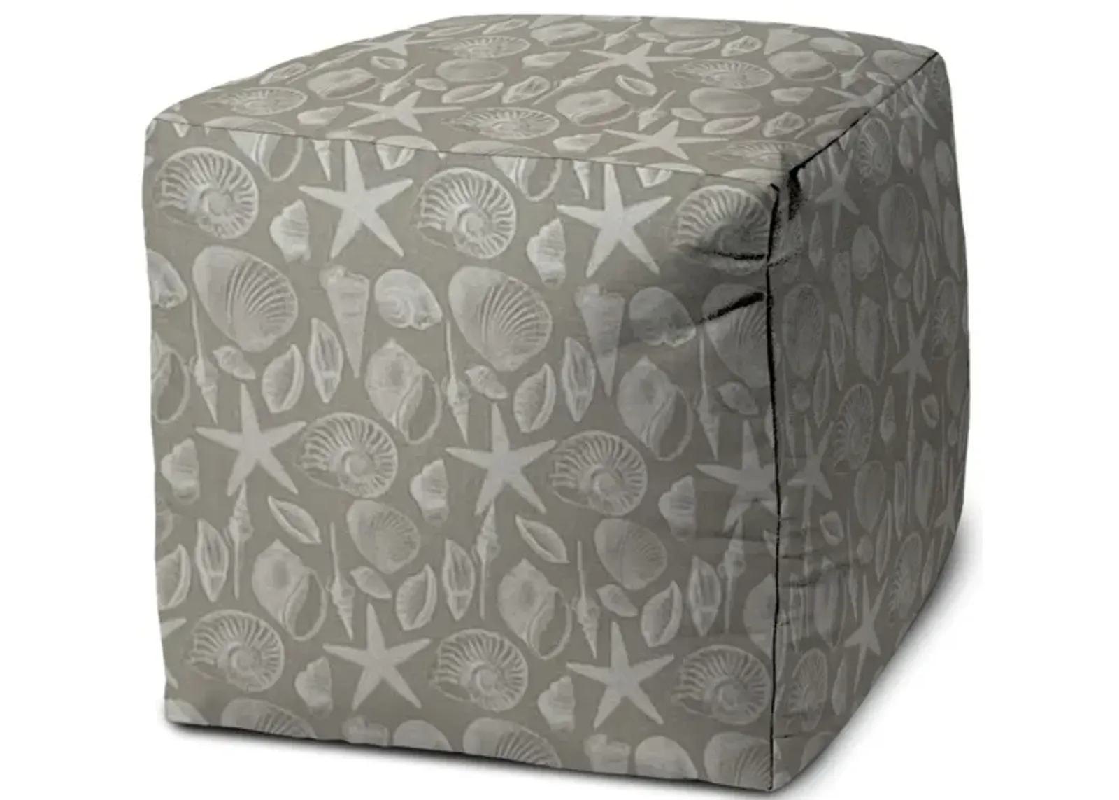 Cube Indoor Outdoor Pouf Cover Fabric - Gray