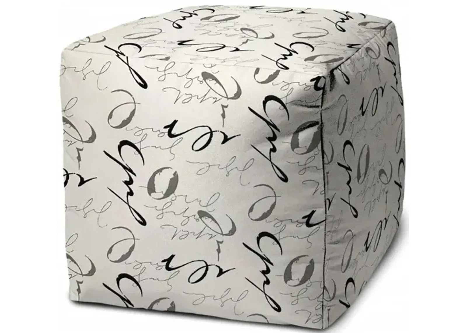 Cube, Indoor Outdoor Pouf Cover Fabric - Gray