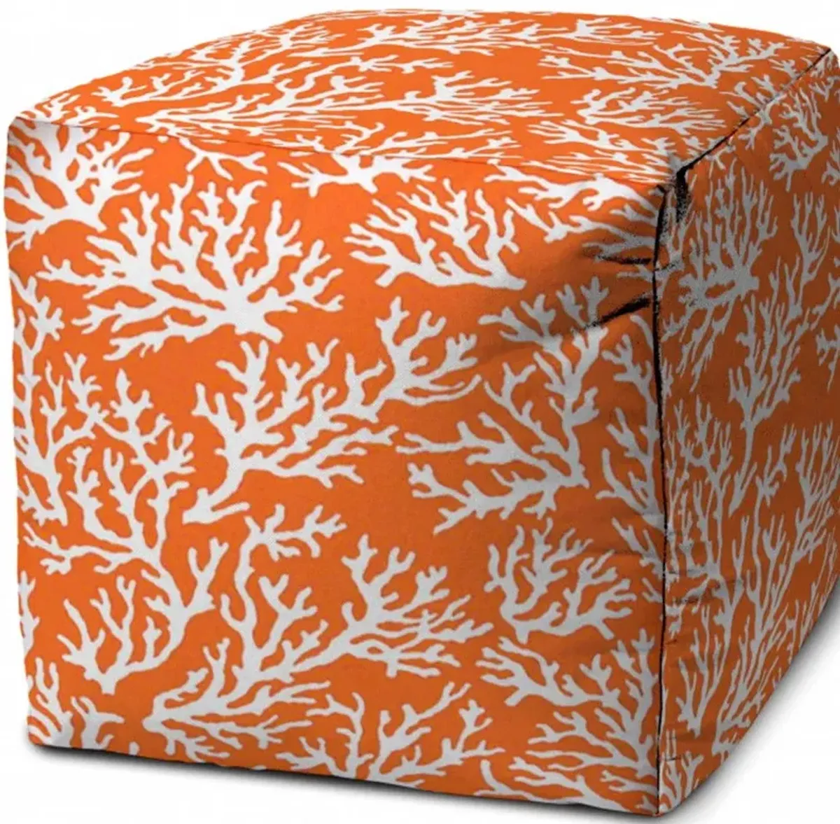 Cube Indoor Outdoor Pouf Cover - Orange