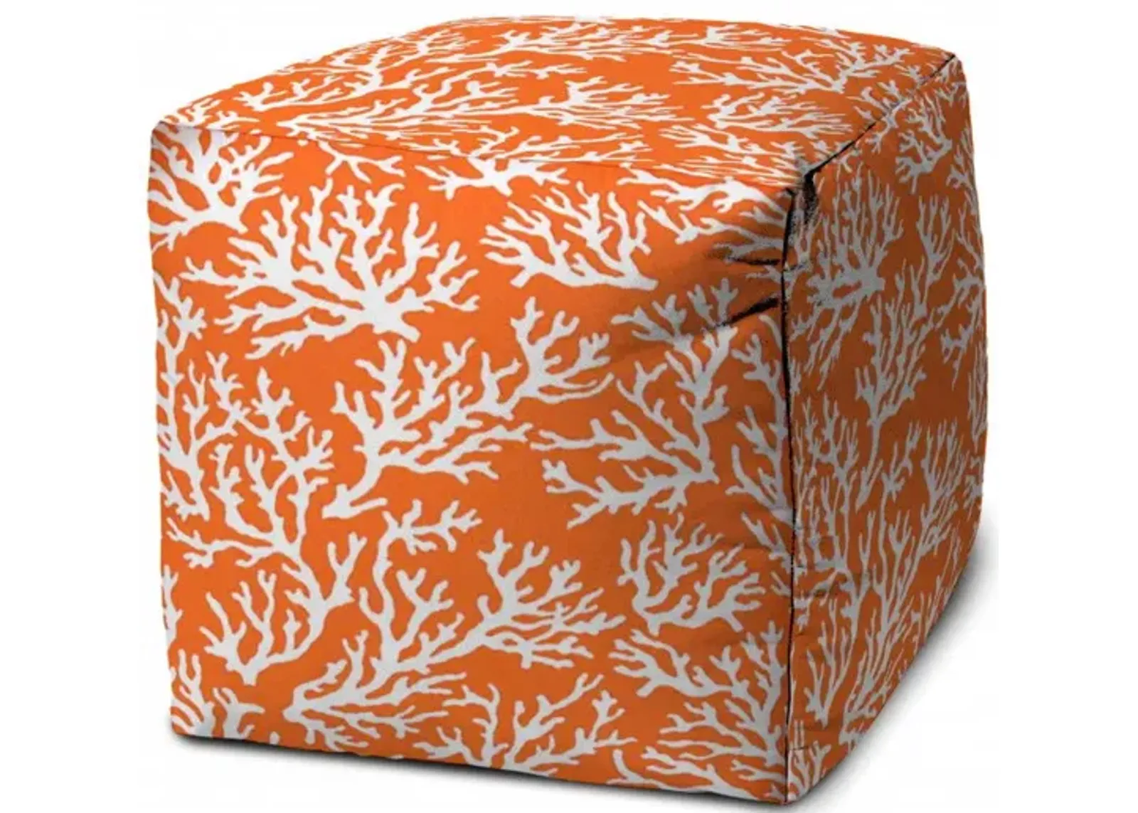 Cube Indoor Outdoor Pouf Cover - Orange