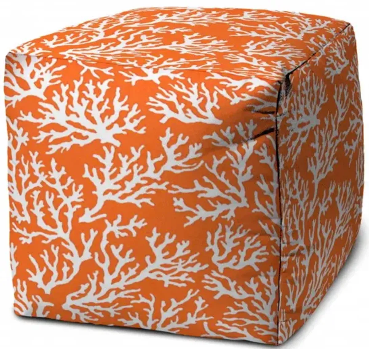 Cube Indoor Outdoor Pouf Cover - Orange