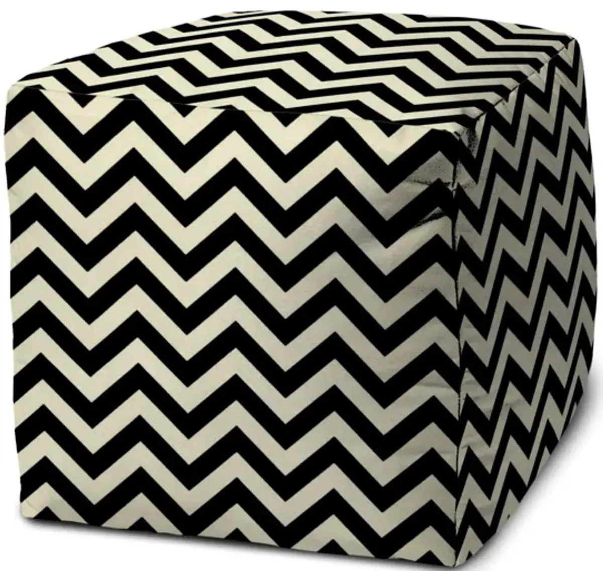 Cube Chevron Indoor Outdoor Pouf Cover - Black / White