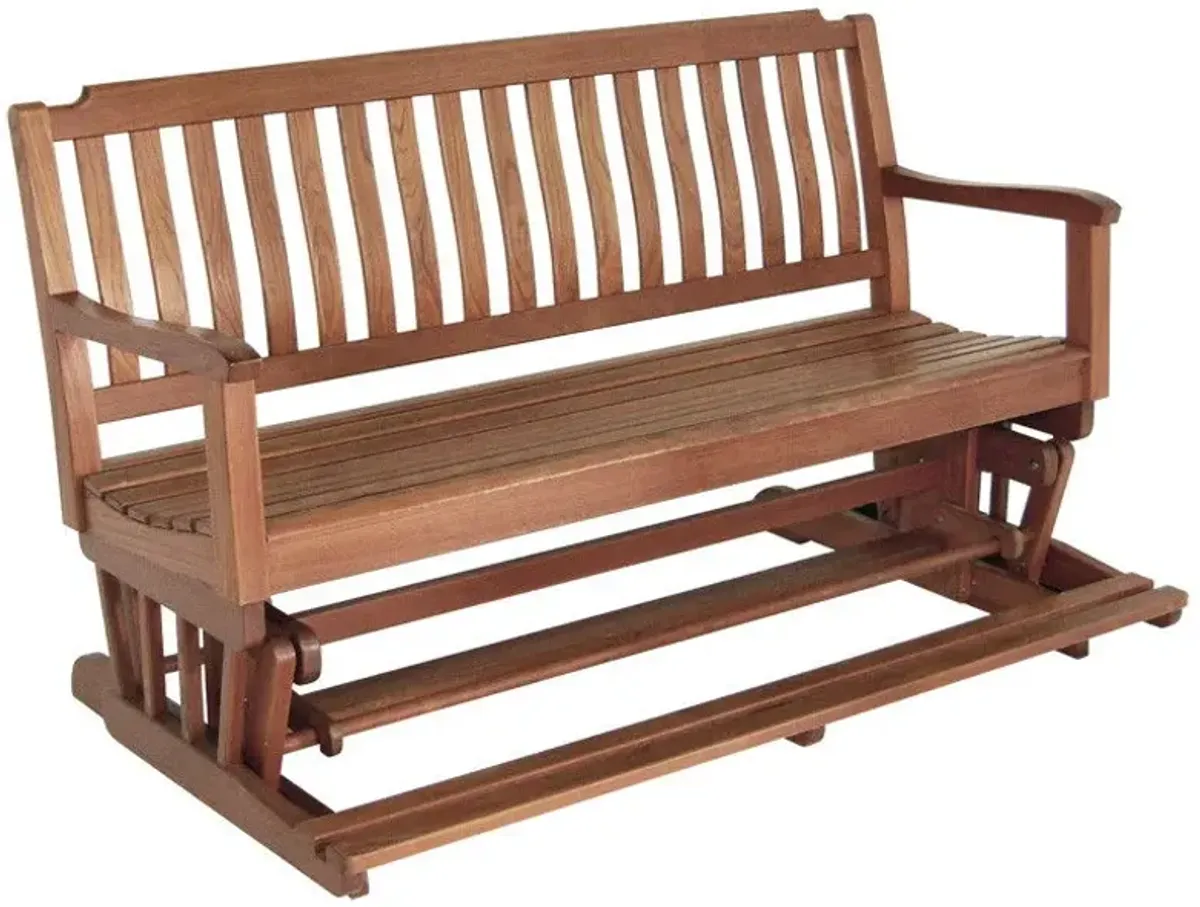 Solid Teak Outdoor Glider Bench - Brown