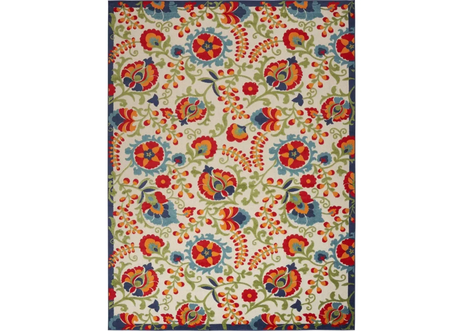 10' X 13' Toile Non Skid Indoor / Outdoor Area Rug - Beige Orange / Red