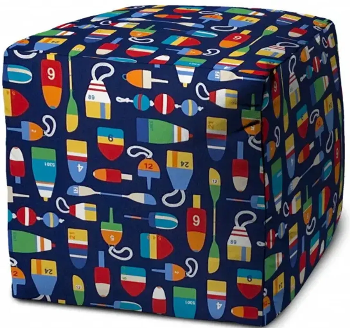 Cube Indoor / Outdoor Pouf Cover - Blue