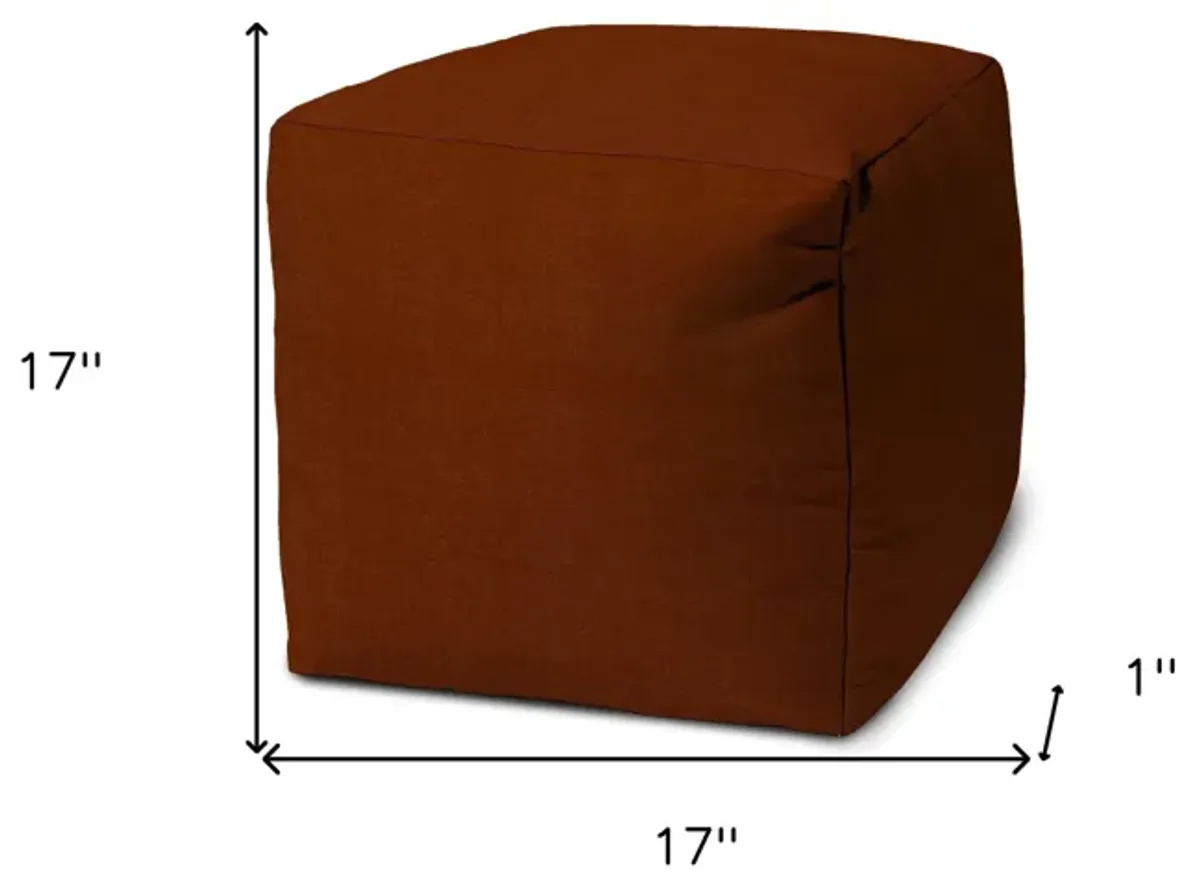 Polyester Cube Indoor Outdoor Pouf Cover - Orange