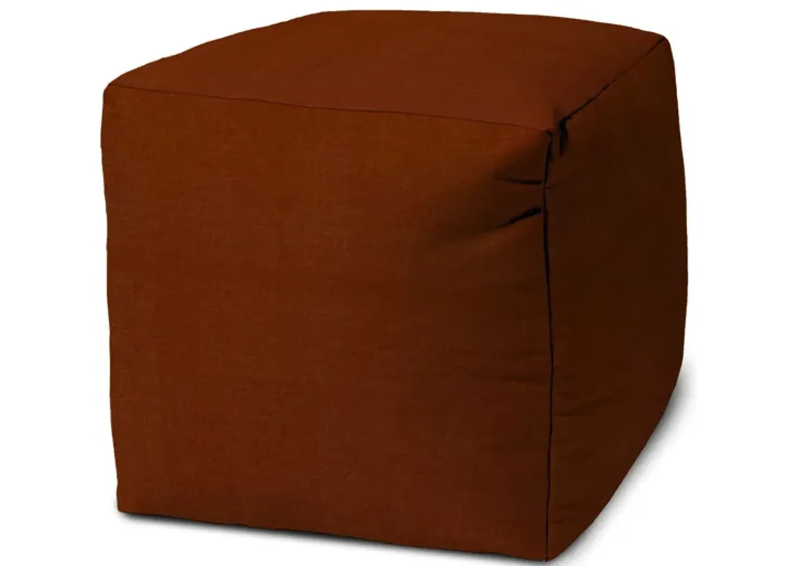 Polyester Cube Indoor Outdoor Pouf Cover - Orange