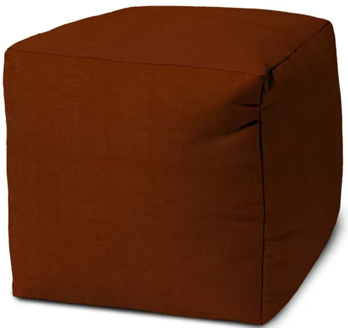 Polyester Cube Indoor Outdoor Pouf Cover - Orange