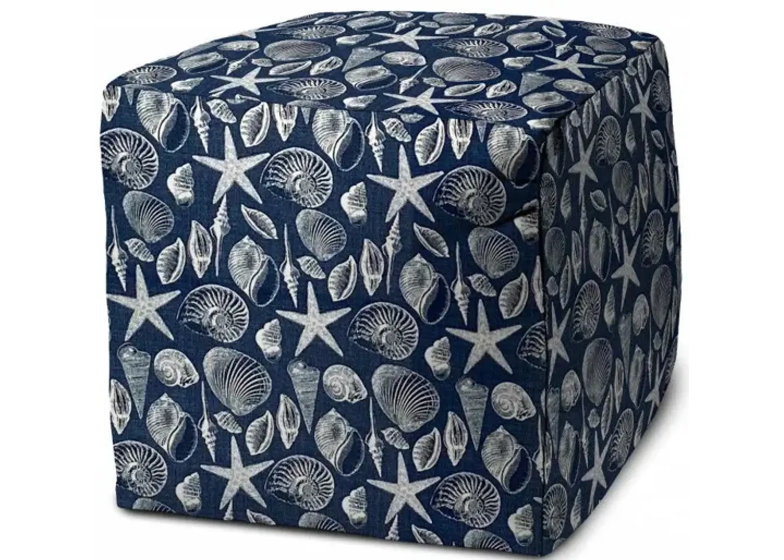 Cube, Indoor Outdoor Pouf Cover - Blue