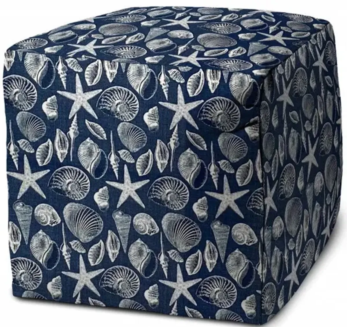 Cube, Indoor Outdoor Pouf Cover - Blue