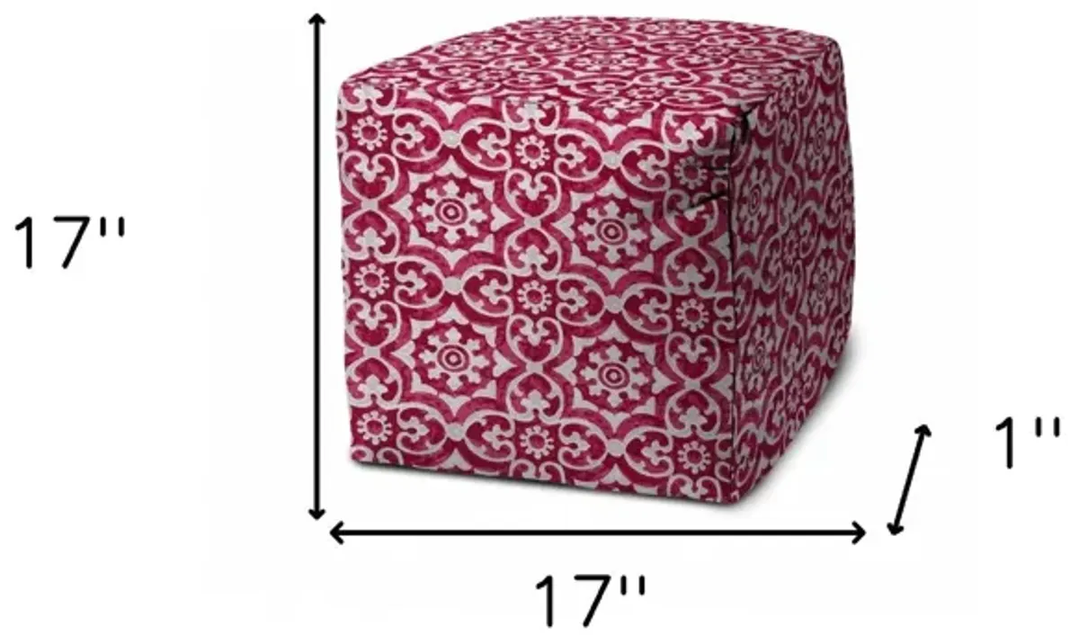 Cube Indoor Outdoor Pouf Cover - Pink