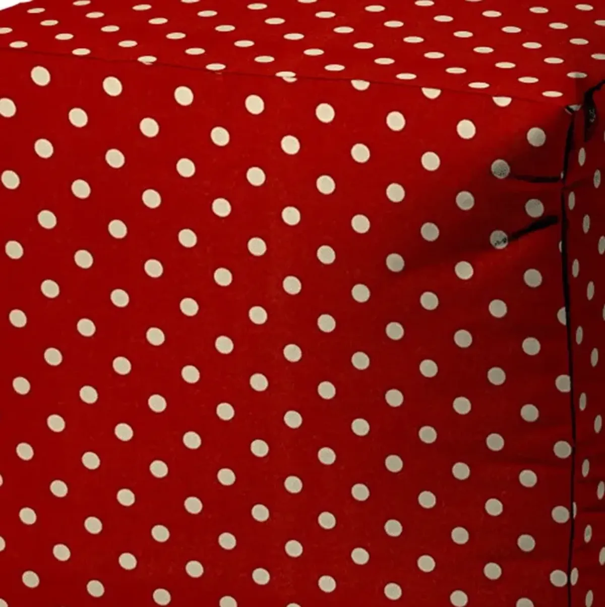 Cube Polka Dots Indoor Outdoor Pouf Cover - Red