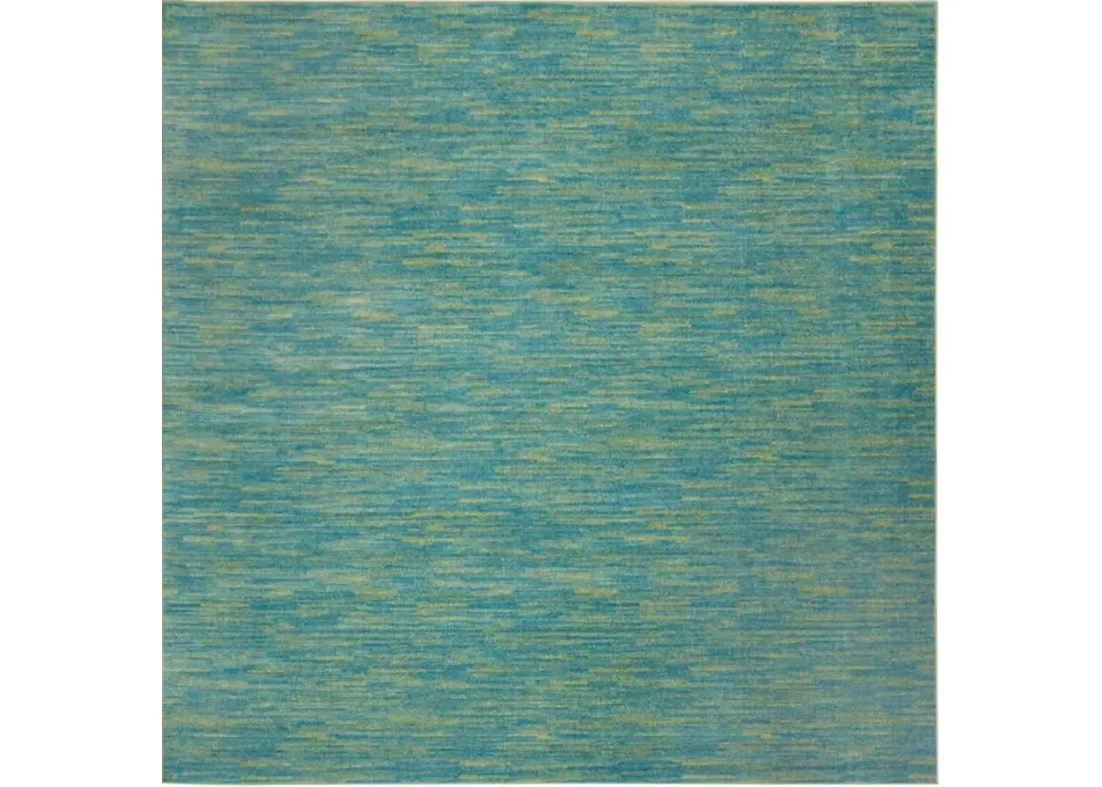 9' X 9' Square Striped Non Skid Indoor / Outdoor Area Rug - Blue / Green