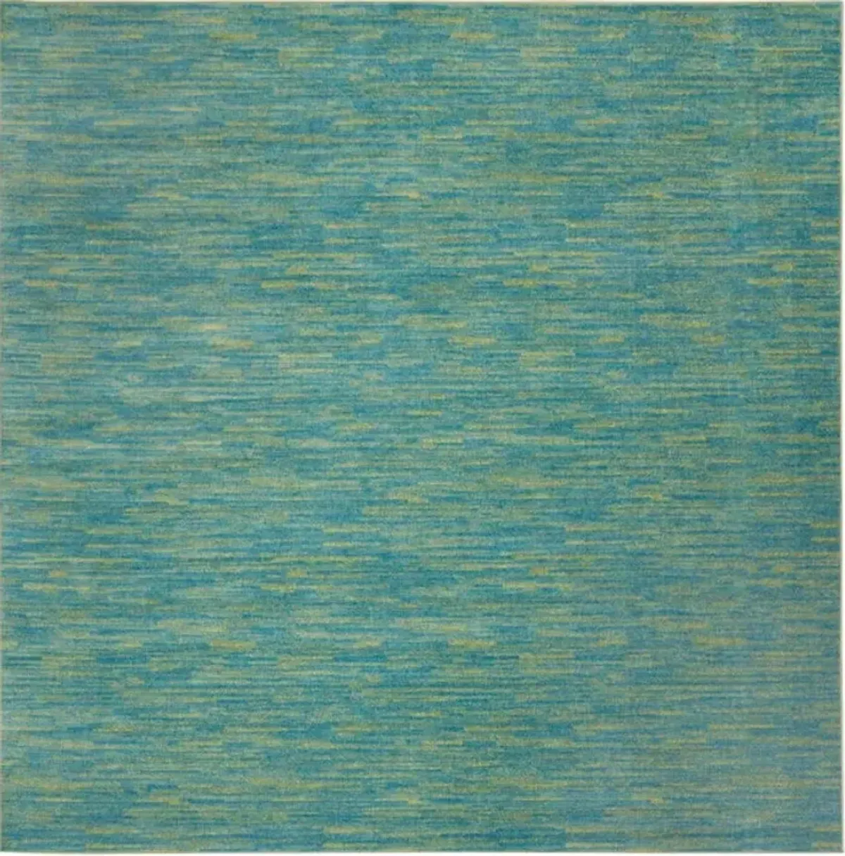 9' X 9' Square Striped Non Skid Indoor / Outdoor Area Rug - Blue / Green