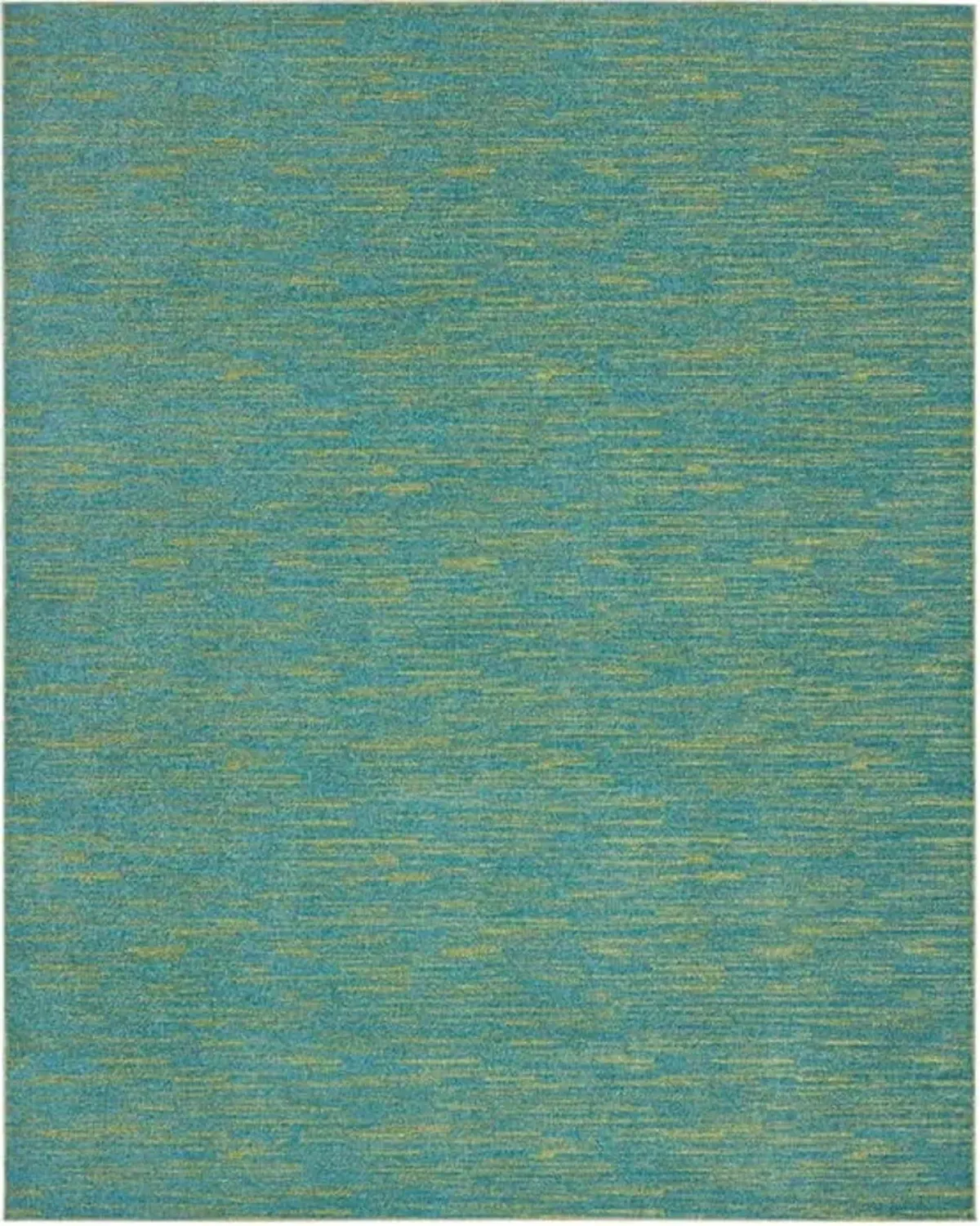 7' X 10' Striped Non Skid Indoor / Outdoor Area Rug - Blue / Green