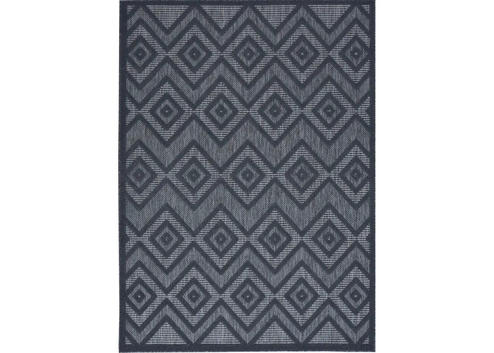 5' X 7' Argyle Indoor / Outdoor Area Rug - Navy Blue