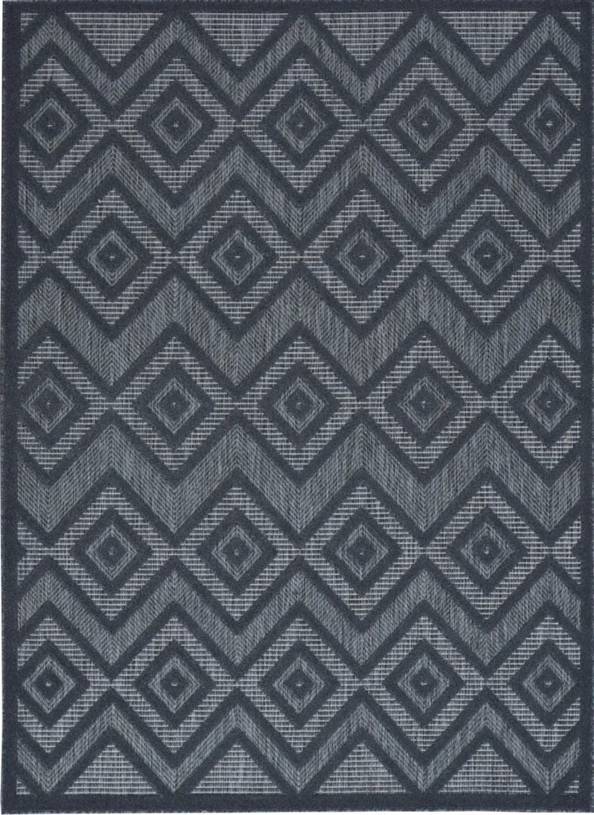 5' X 7' Argyle Indoor / Outdoor Area Rug - Navy Blue